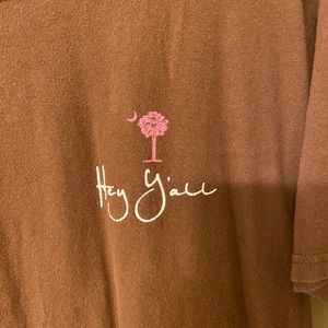 Ladies Brown Hey Y’all Tee